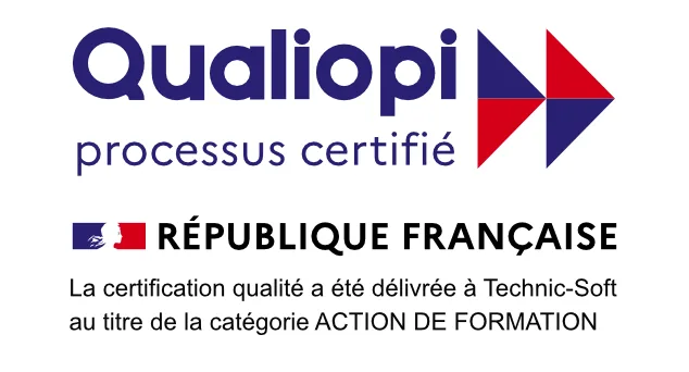 Technic-Soft Certifié Qualiopi — certification qualité délivrée au titre de la catégorie ACTION DE FORMATION