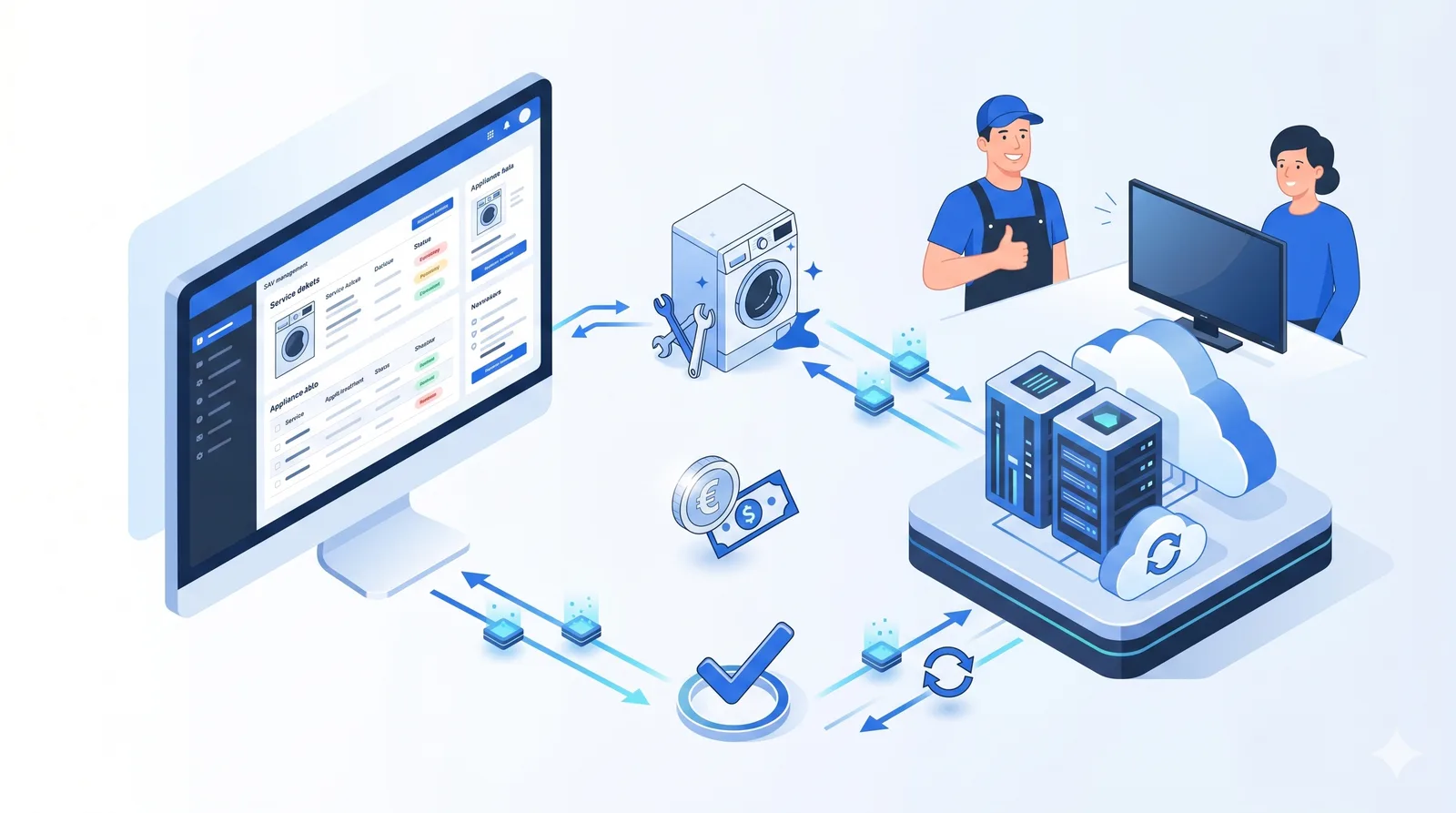 Service 9000 connecté à l'éco-organisme Ecosystem : bonus réparation automatisé