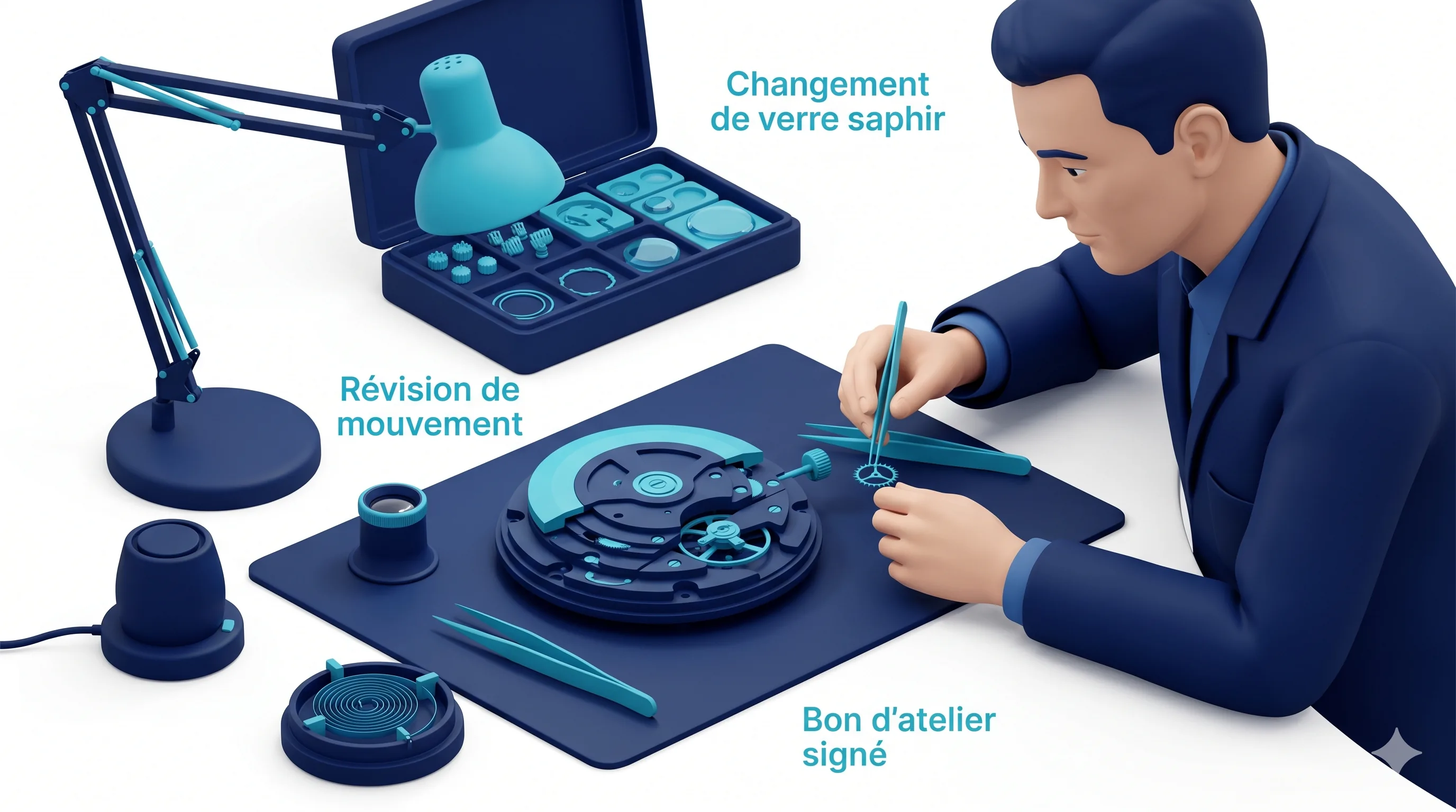 Atelier de réparation et de révision de mouvements de montres mécaniques