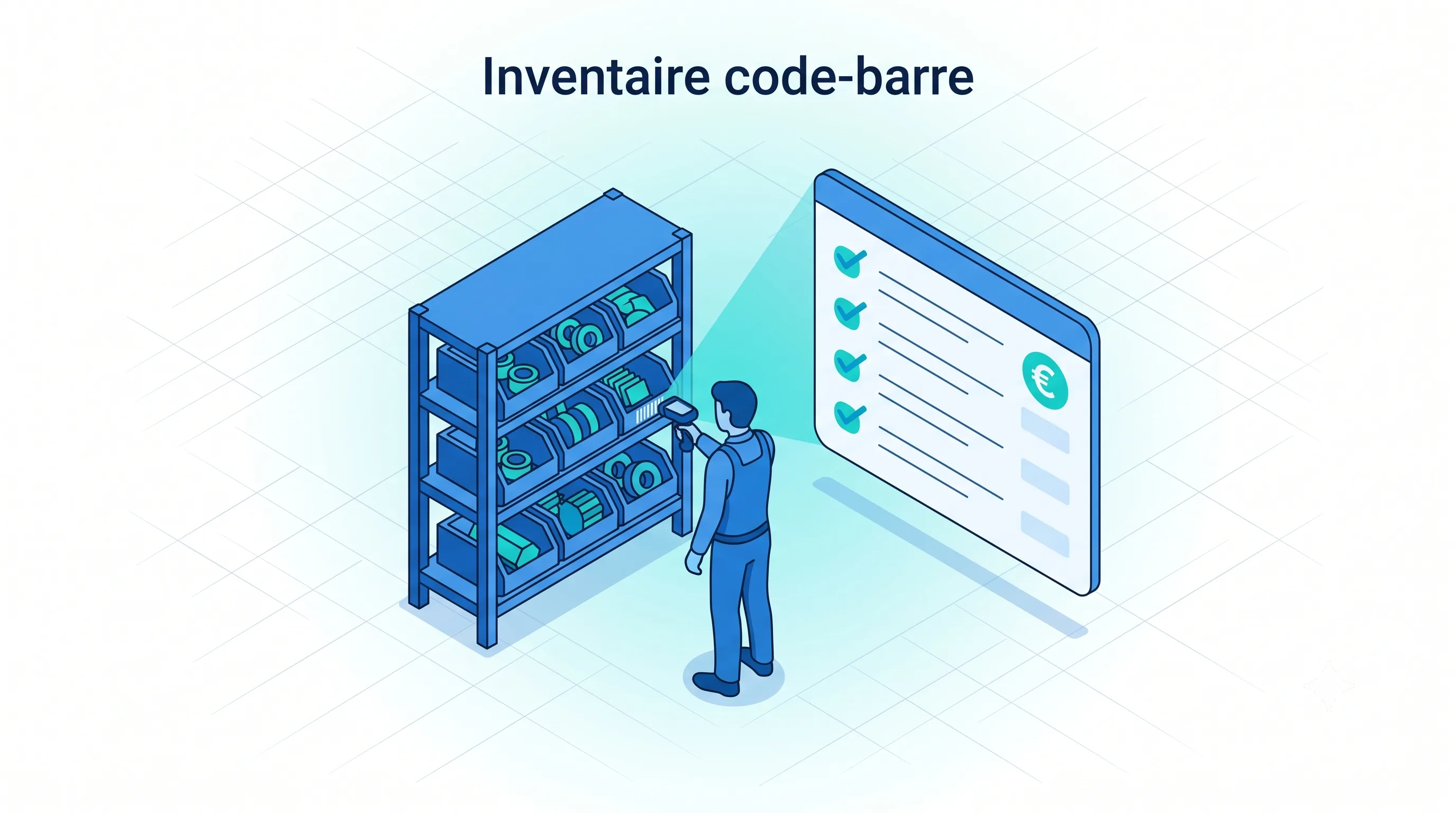 Service 9000 : inventaire du stock par code-barre, valorisation et articles sortis non facturés