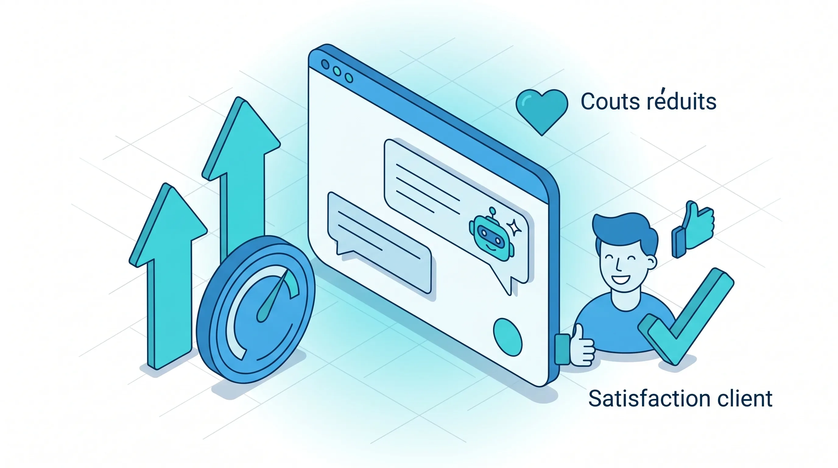 Hotline IA réduit les coûts du support et améliore la satisfaction client : helpdesk conversationnel assisté par l'intelligence artificielle