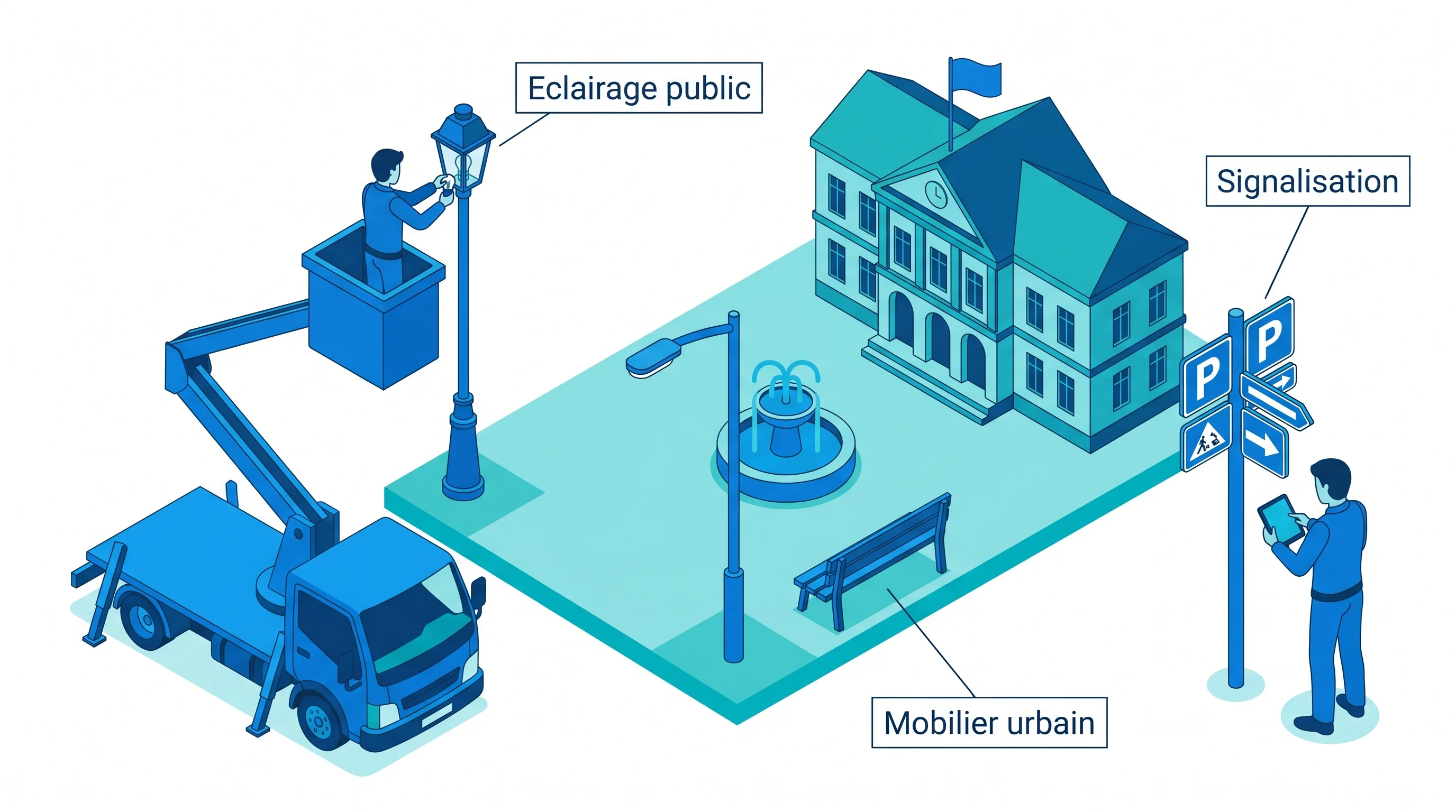 Agent municipal en intervention avec Mobi Next