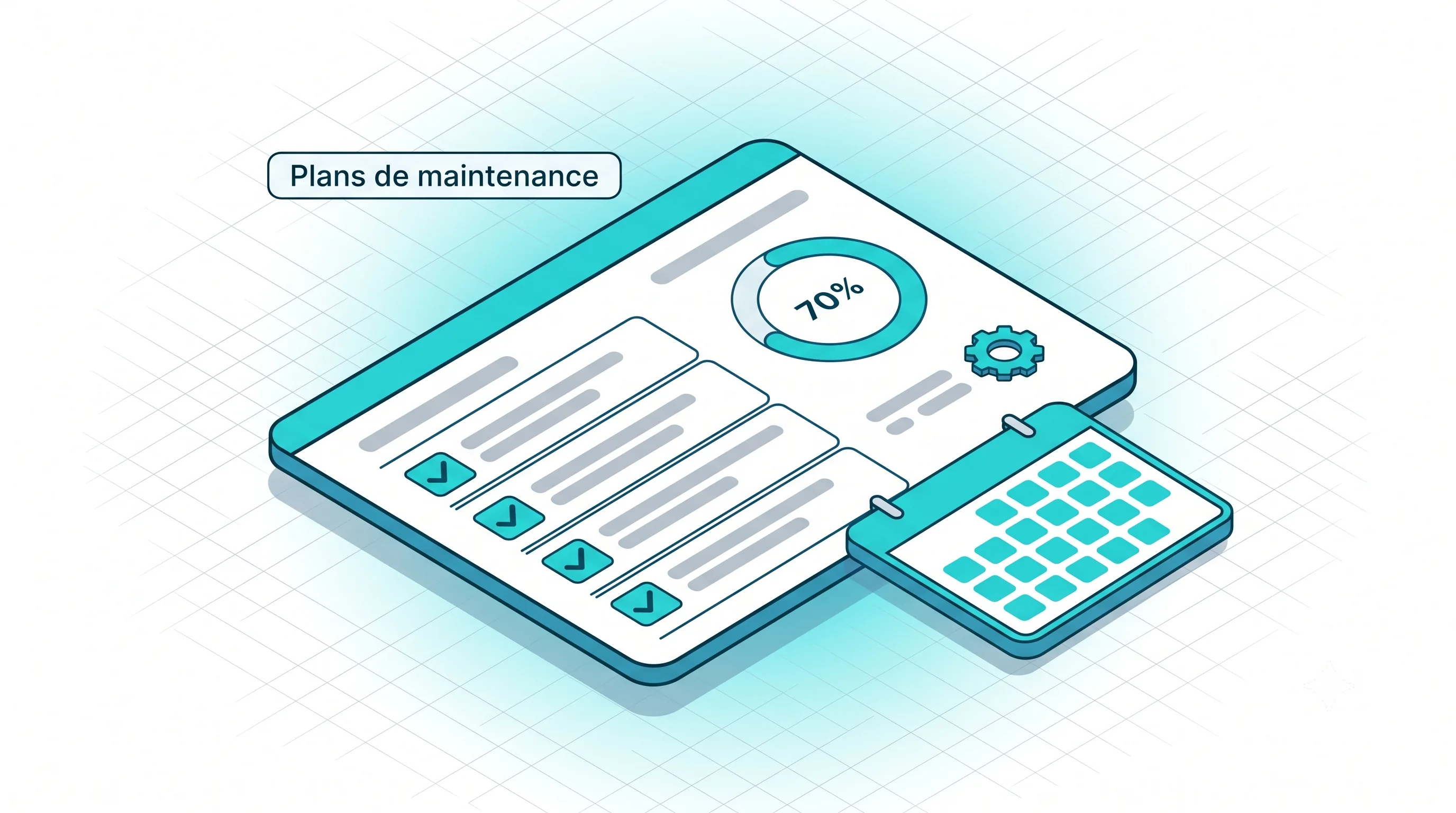 Plans de maintenance : gammes, points de contrôle, périodicité et état d'avancement des interventions réalisées - logiciel Service 9000