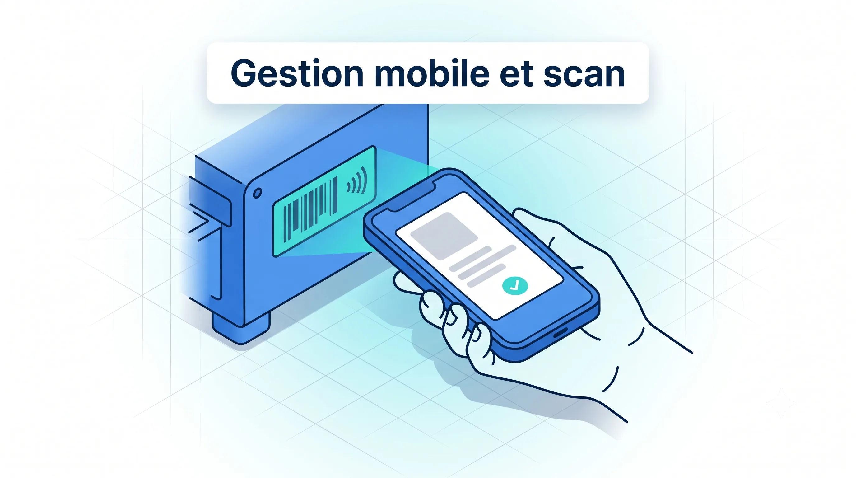 Gestion du parc depuis le terminal mobile par scan code-barre et NFC, consultation et historique du produit - logiciel Service 9000