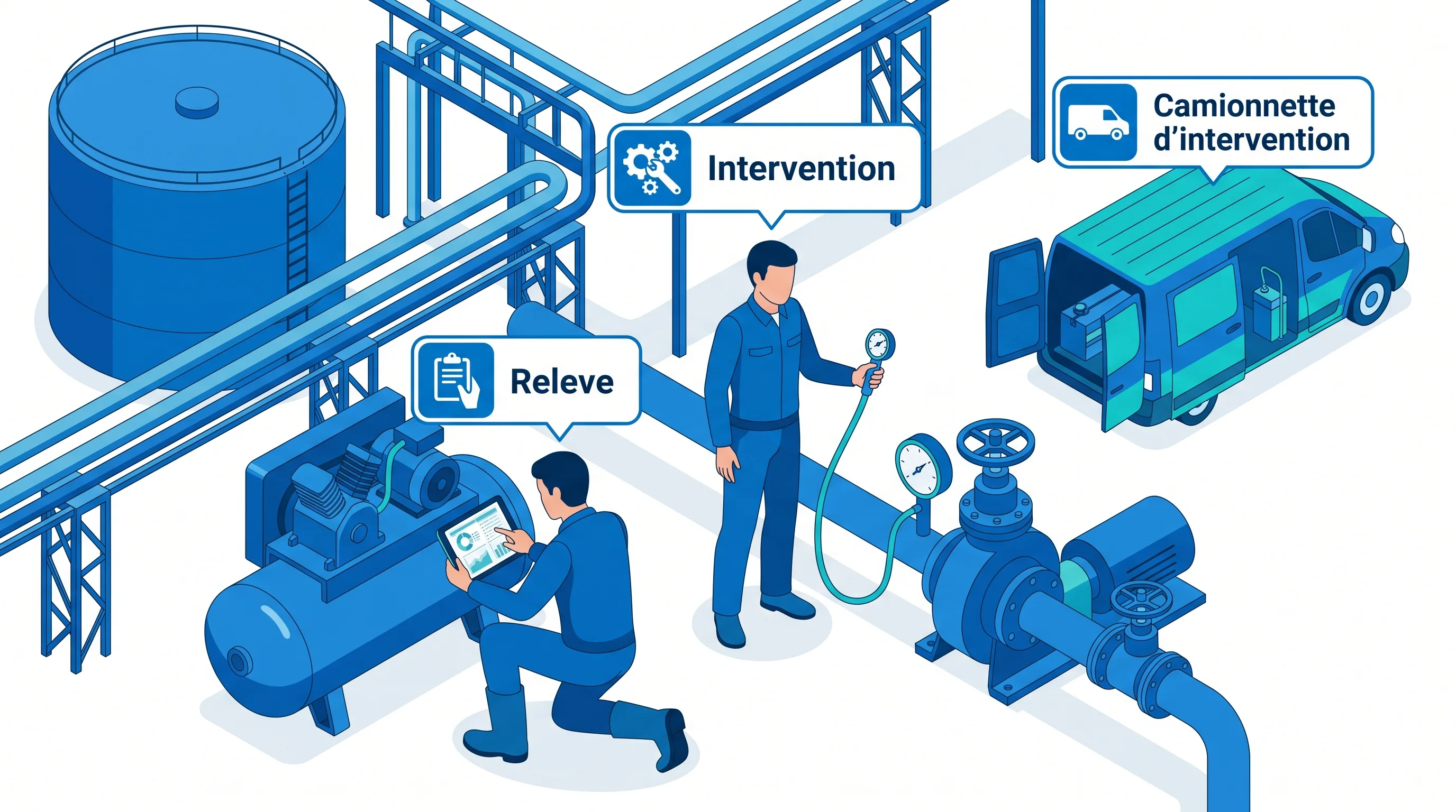 Technicien en intervention de depannage avec Mobi Next