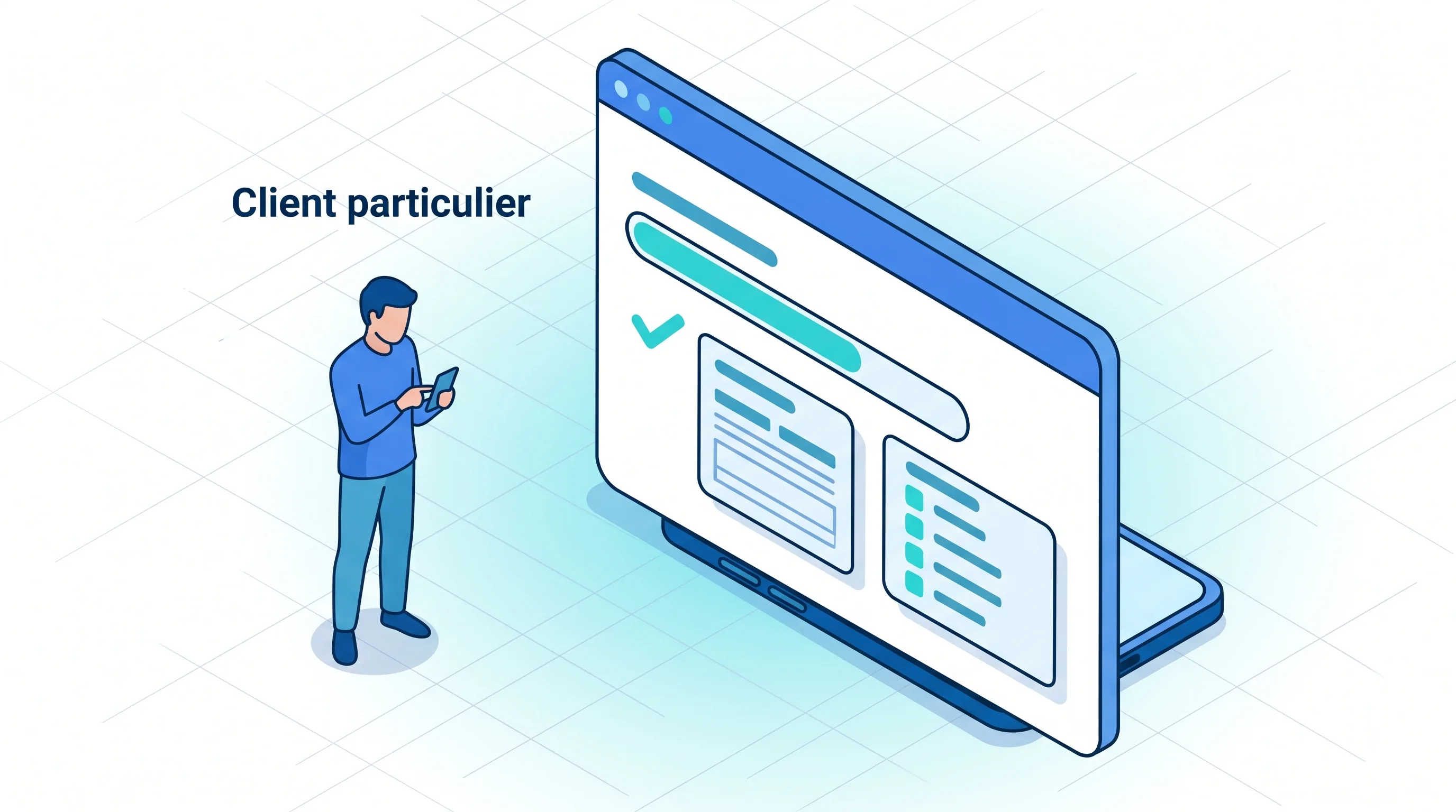 Portail Web Client particulier Portail web Client particulier : suivi en ligne de l'avancement de l'intervention, compte-rendu et liste de pièces avec Service 9000.