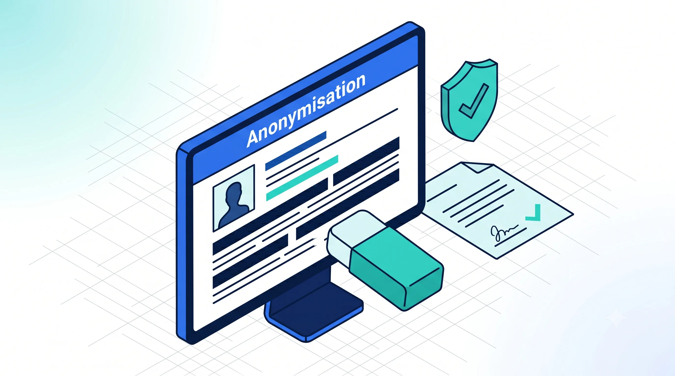 Anonymisation des données personnelles d'un client Anonymisation RGPD des données personnelles d'un client dans Service 9000 : fiche caviardée, demande signée et conformité validée